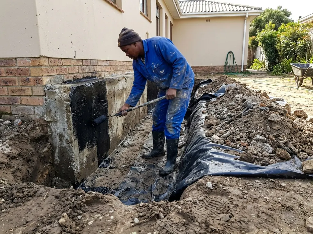 Below-grade basement and foundation waterproofing on a sloped Northern Suburbs property